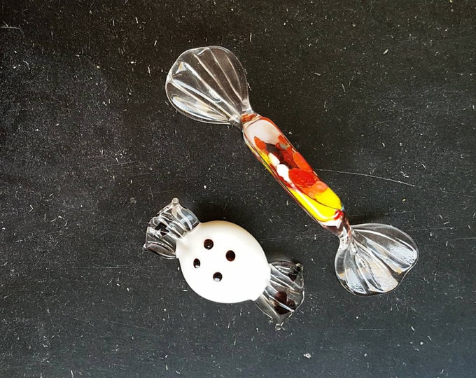 Set of 2 Colorful Candy Figurine 2 Glass Candies Murano Etsy