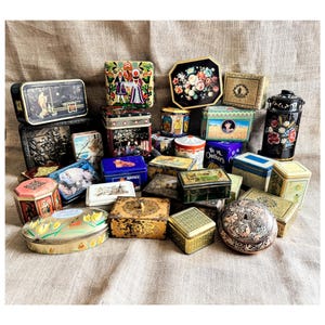 Vintage Decorative Tin Collection: Mid-Century Kitchen Storage