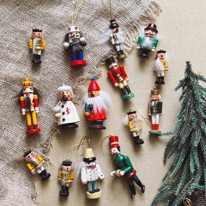 Vintage Erzgebirge Miniature Nutcracker Ornaments: German Christmas Decor