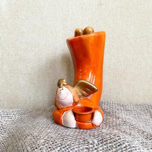Vintage Angel Candlestick Holder: German Christmas Souvenir