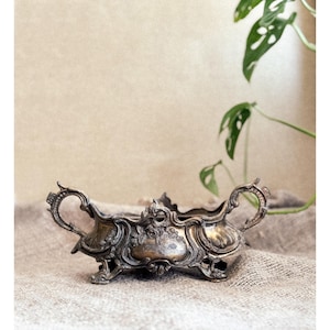 Baroque Antique Brass Bronze Jardiniere flower Bowl Mid Century Home decor Collectible vintage Brass Indoor planter decor Housewarming gift
