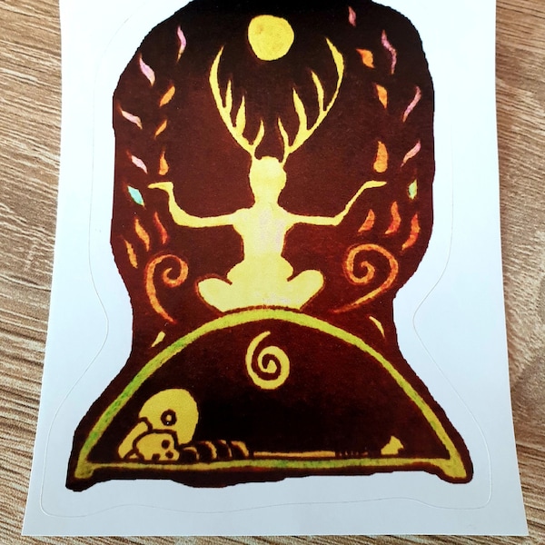 Ancestral Healing Sticker Design. Utisetja, Seidr, Norse, Viking, Pagan Ritual Style. Reenactment. Archaeology, History, Stationery, Decal.