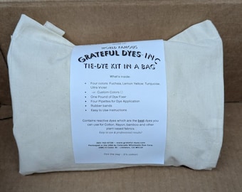 Tie Dye Kit in a Bag plus Bucket Hat & Towel to Dye! - Grateful Dyes Brand Professional Fabric Dye