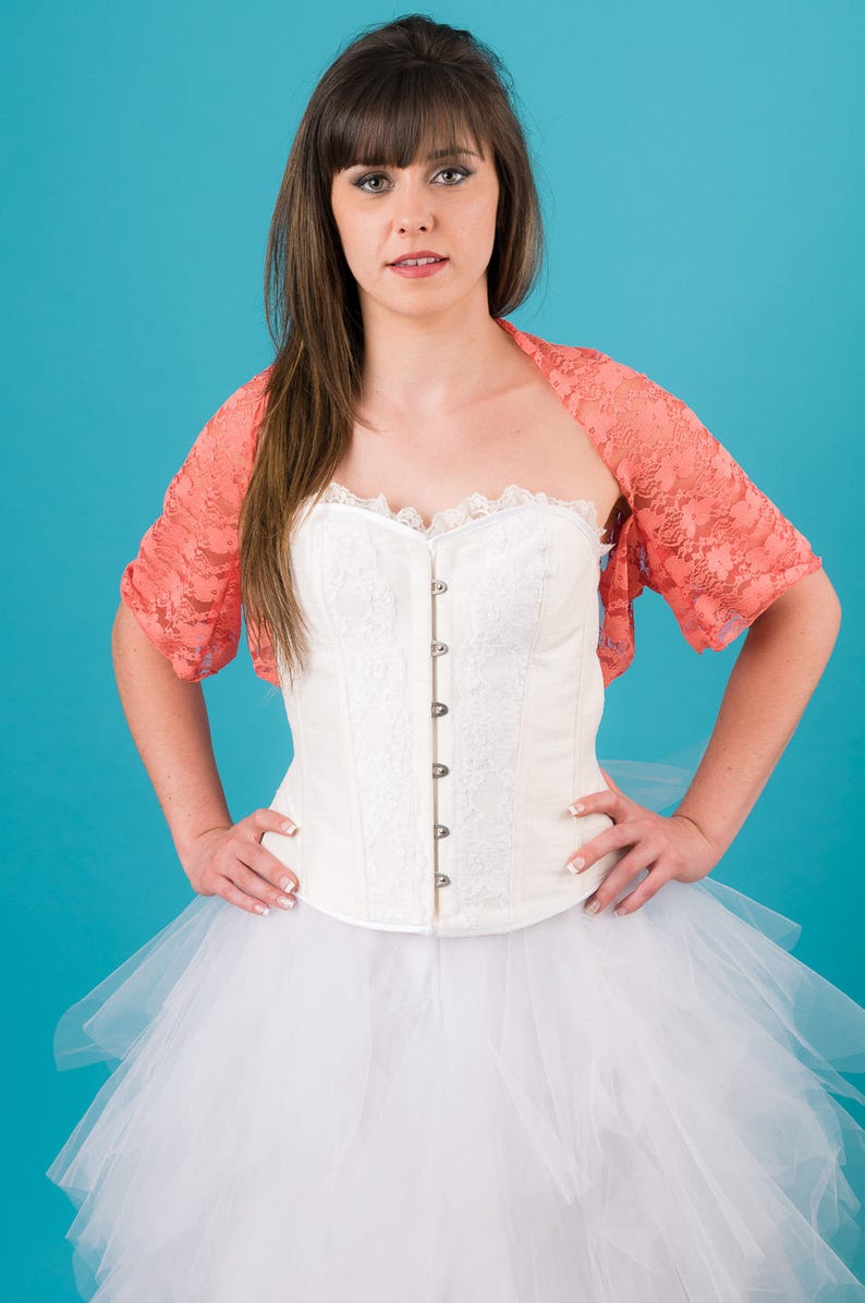Lace Bolero cover-up shape wedding ORANGE soft 2015