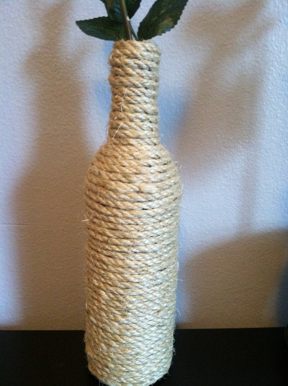 Items similar to Rope wine bottle vase on Etsy
