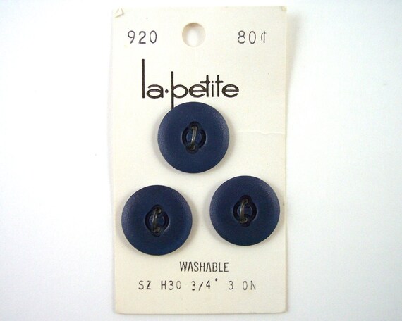 BLUE RULER BUTTON ~ 2-HOLE ~ SET OF 6 ~ 1 1//8/" SIZE
