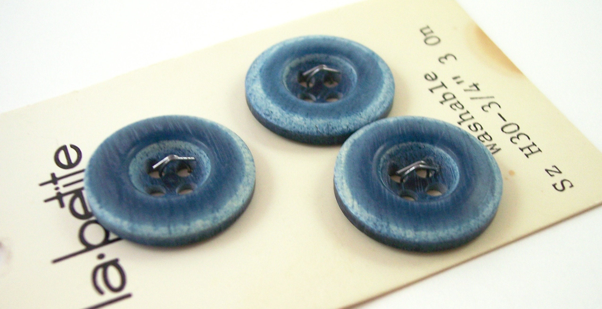 3/4 or 5/8 Denim Blue, Plastic Buttons
