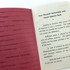 1953 Unused Automotive Log Book Personal Automobile and | Etsy