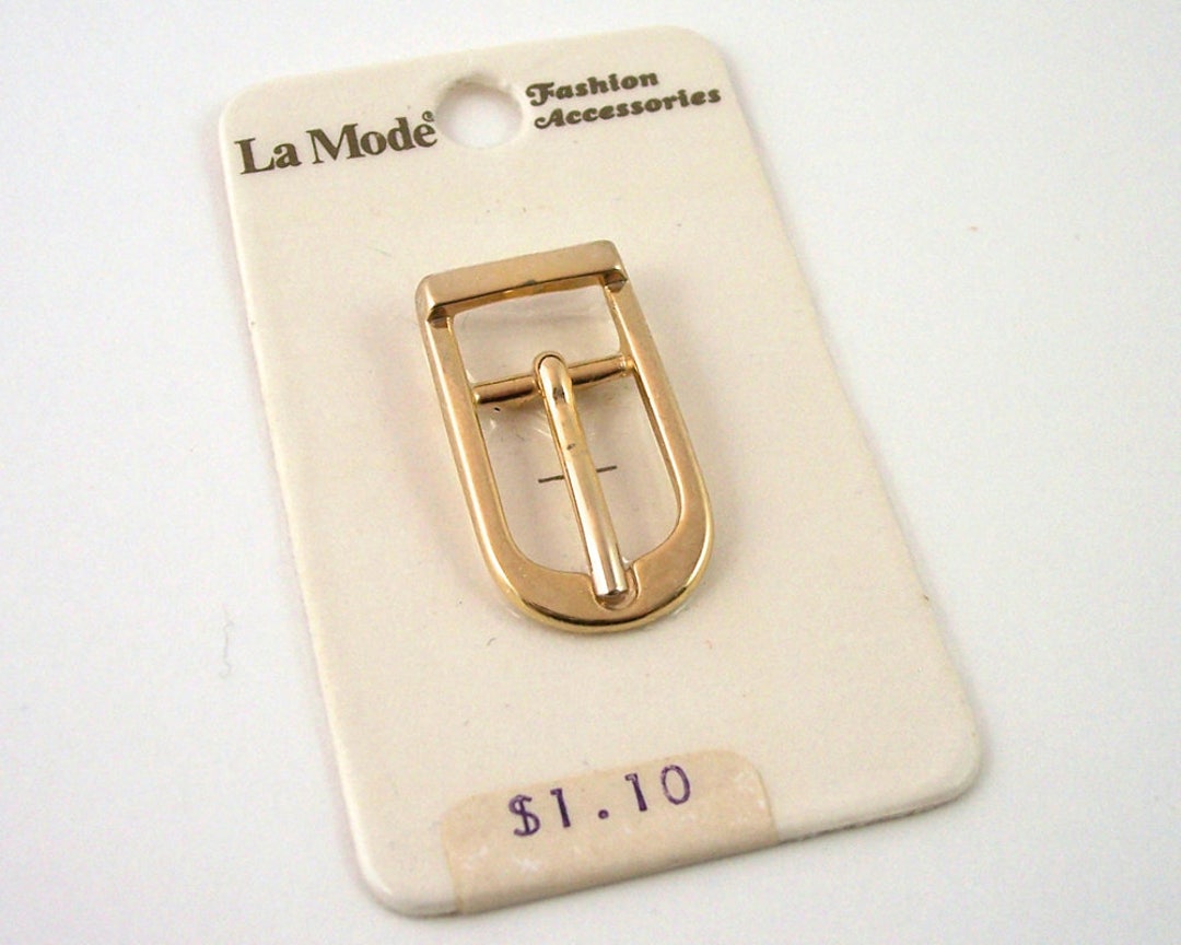 Small Metal Buckle, 13 Mm, 1/2, Gold Tone, Rounded on One Side, Prong