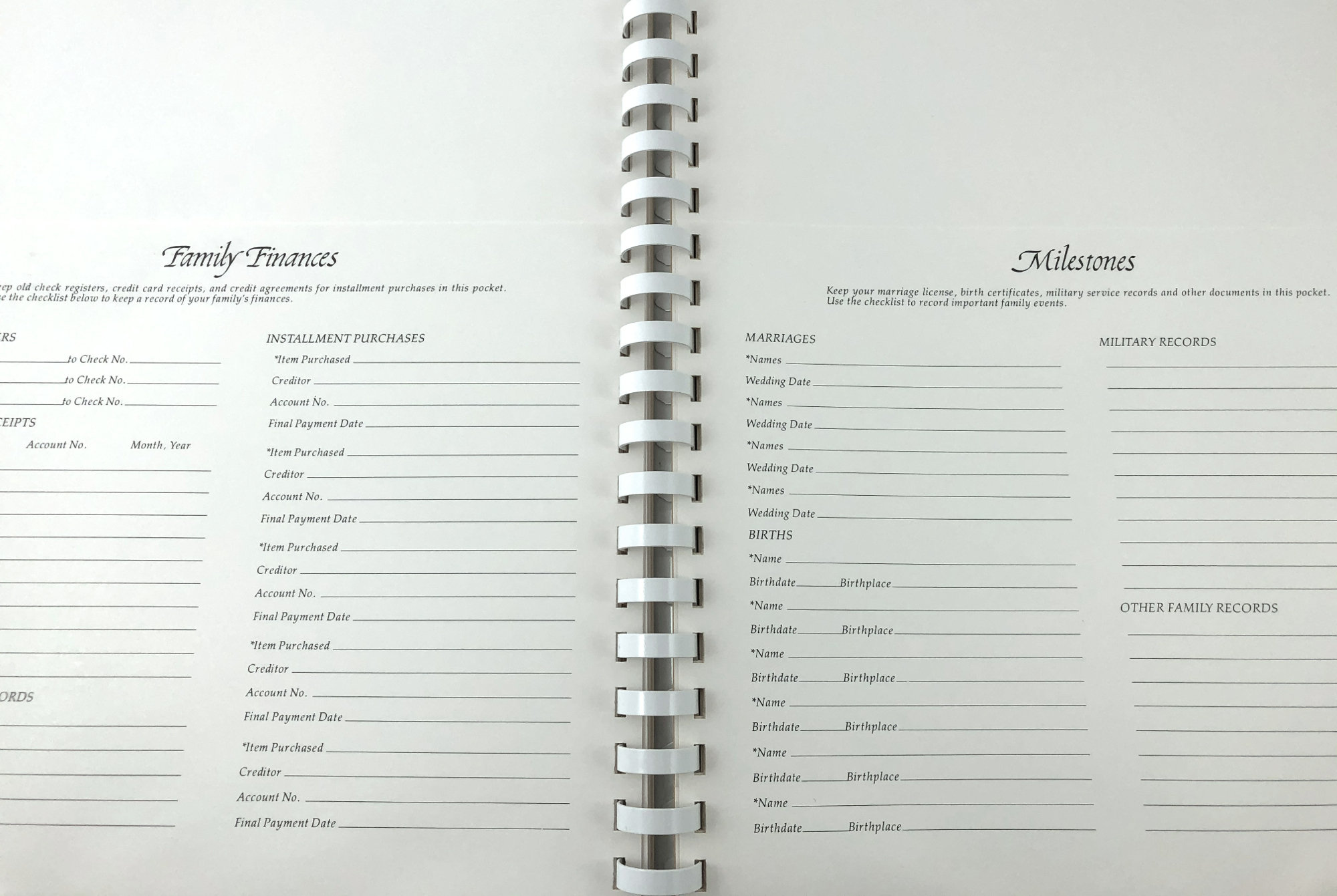 1980 Family Record Book Pockets for Receipts Listing Health Etsy UK