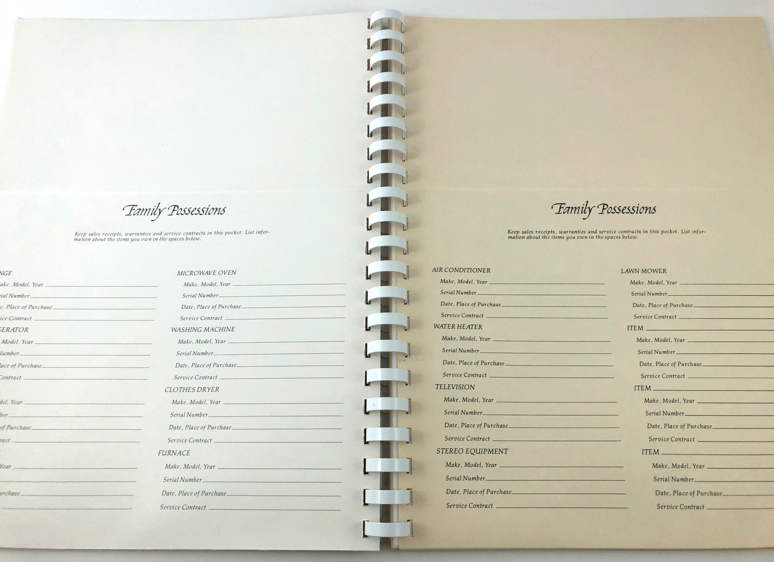 1980 Family Record Book Pockets for Receipts Listing Health Etsy