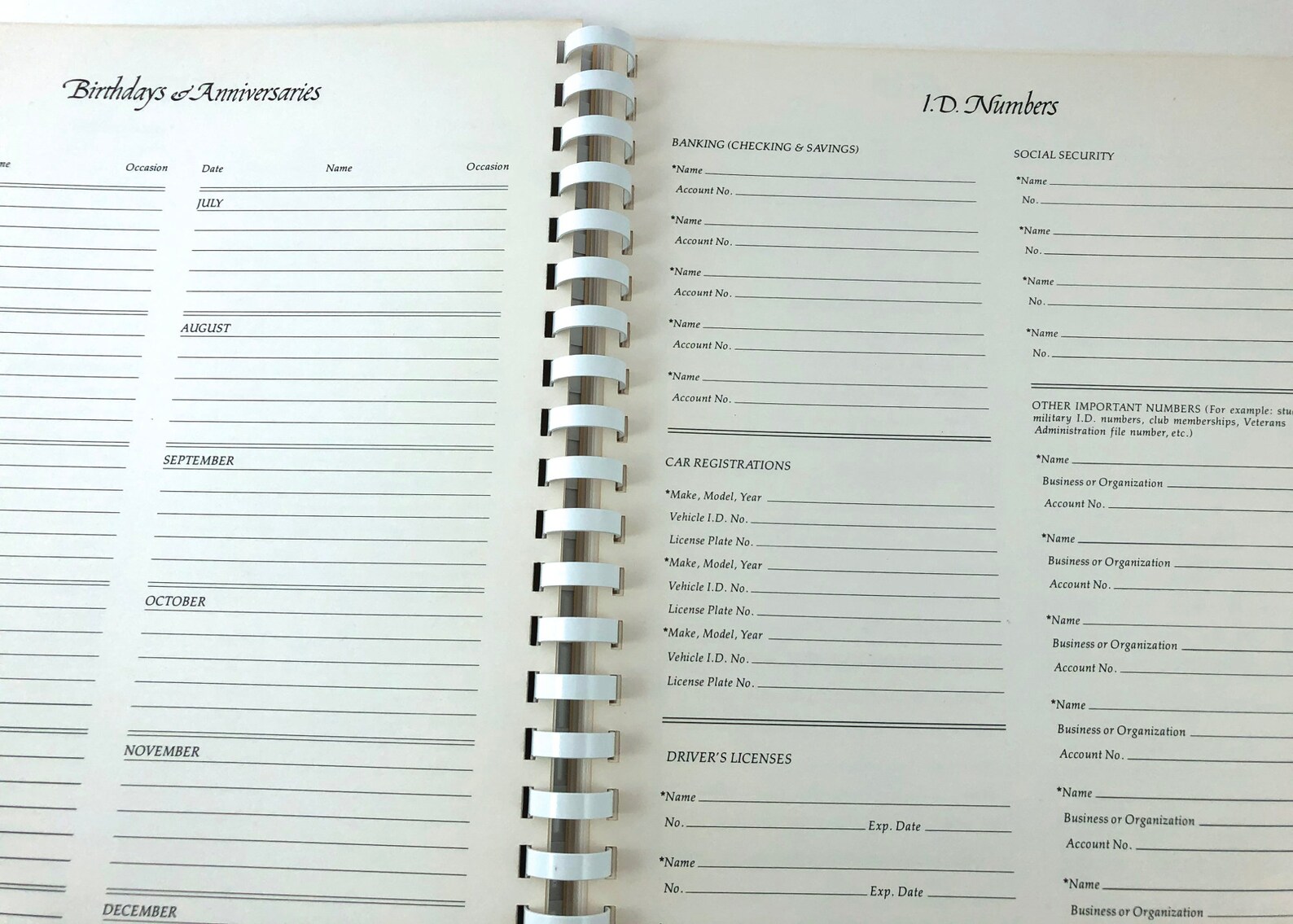 1980 Family Record Book Pockets for Receipts Listing Health Etsy