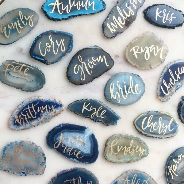 RESERVED FOR CHELSEA // Brazilian Agate Place Cards
