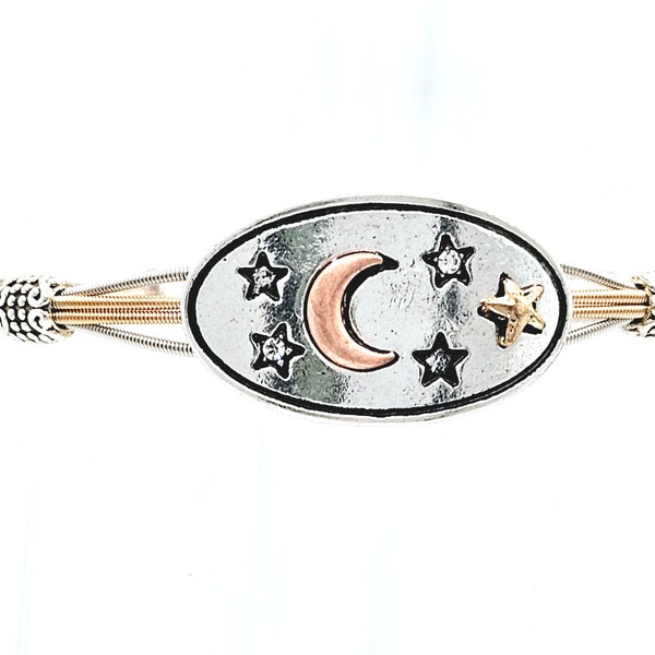 Moon & Stars Guitar String Bracelet