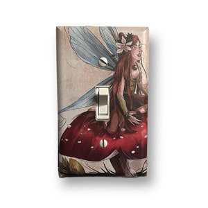 Mushroom Fairy Light Switch Plate Cover