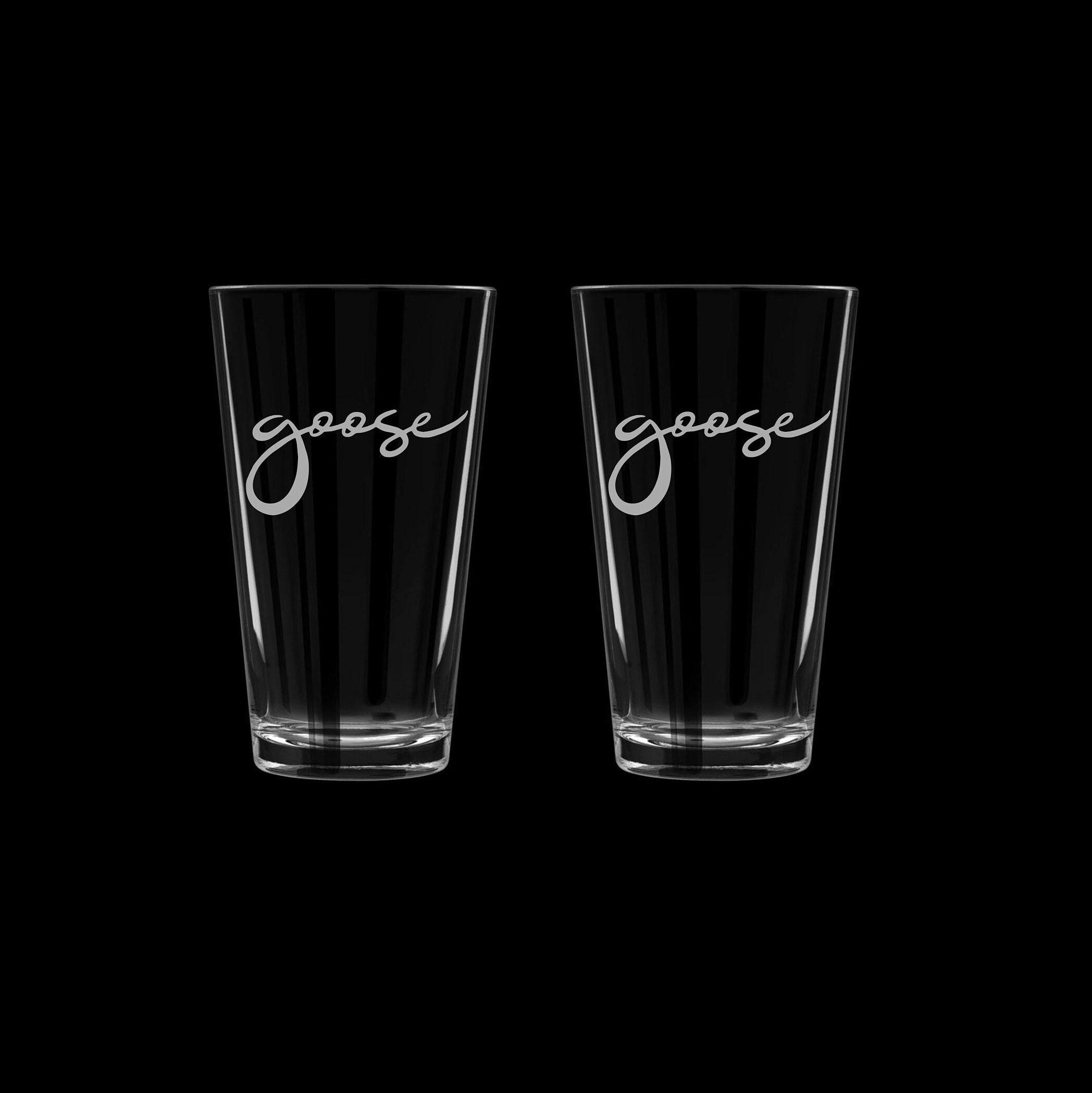 PAIR of Goose Pint Glasses