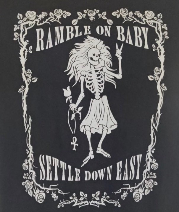 Ramble On Rose Black Tee Shirt - Thumbnail 4