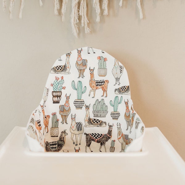 High Chair Cover, Cushion Slipcover,Llama High Chair Cover,Chair Slipcover,Baby High Chair,Llama Birthday Decor,First Birthday Accessories