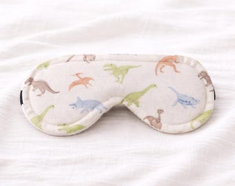 Dinosaurier Kinderschlafmaske, Baumwolle Minky Augenmaske, Verstellbares Band