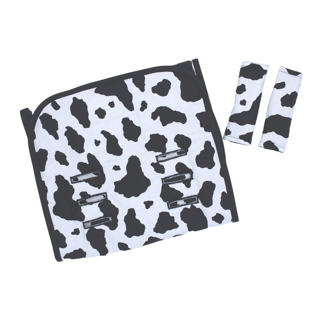 Universal Stroller Liner, Pram Liner, Black and White, Cow Print