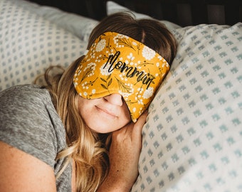Personalized Oversized Sleep Mask for Men and Women, Satin Sleep Mask