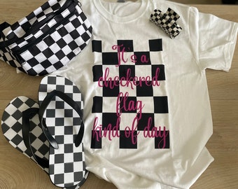 Women's Race shirt- It's a checkered flag kind of day- Unisex Ultra Cotton Tee
