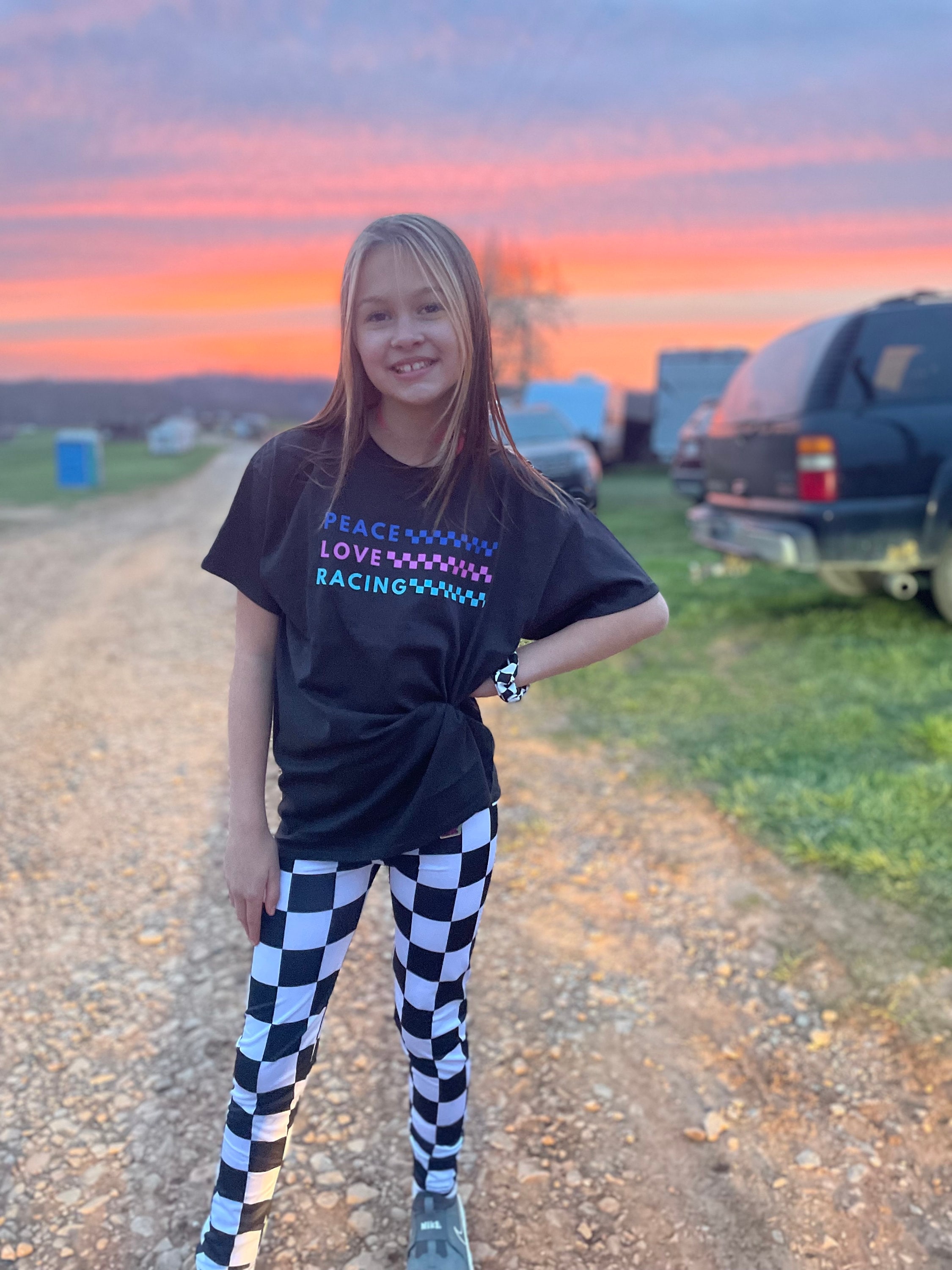 Checkered print leggings sale