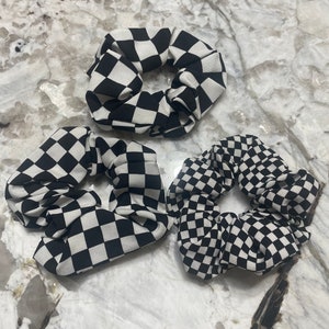 Checkered Hair Scrunchie
