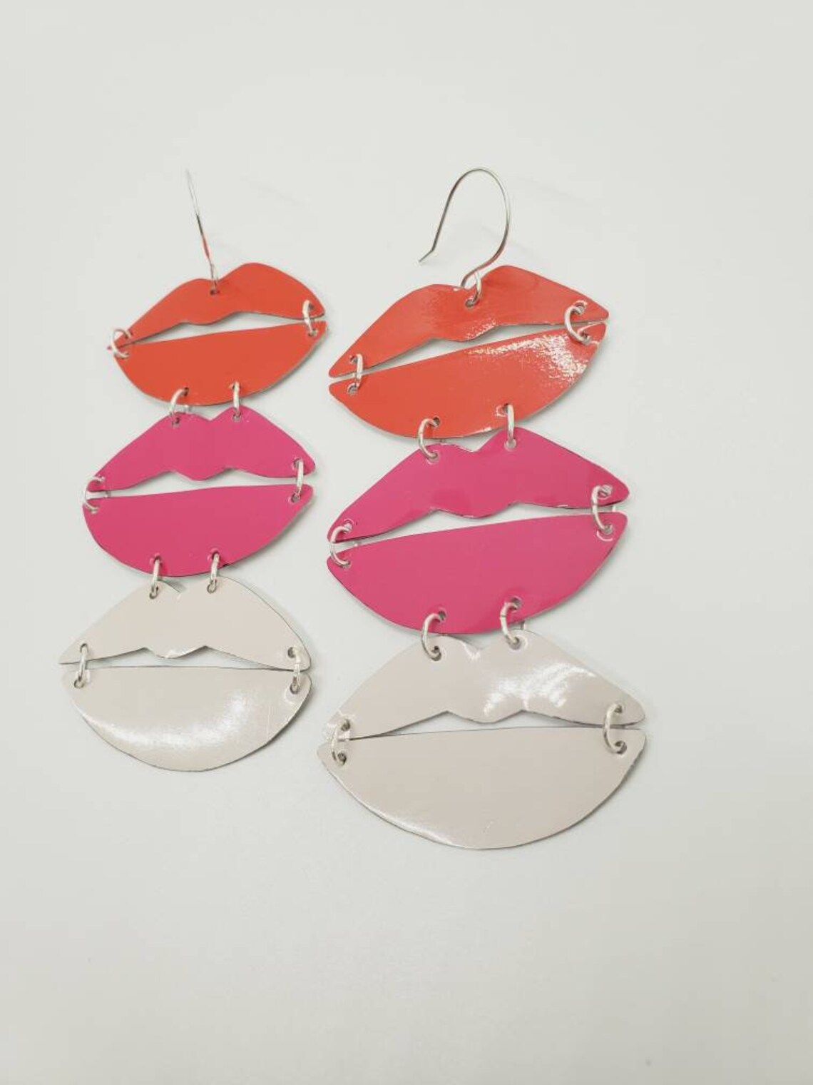 Kiss Earrings Lip Earrings Long Earrings Hot Pink Earrings Etsy
