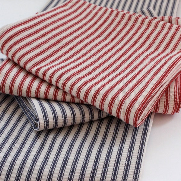 Cotton dish towel, cotton tea towels,  ticking stripe towel, set of 2 cotton towels, kitchen towels,rustic kitchen towels,dish towels