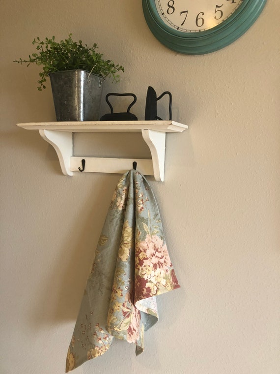Floral Vintage Look Hand Towel Rustic Farmhouse Hand Towel Etsy
