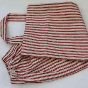 Grocery bag holder, plastic bag holder,bag organizer, kitchen bag holder,kitchen garbage bag organizer,housewarming gift,red ticking  stripe