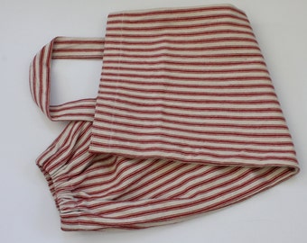 Grocery bag holder, plastic bag holder,bag organizer, kitchen bag holder,kitchen garbage bag organizer,housewarming gift,red ticking  stripe