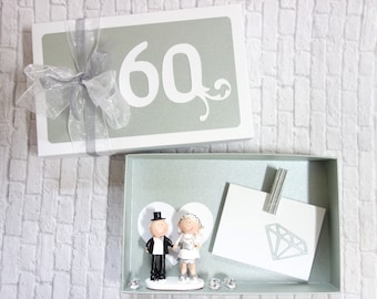 Geldgeschenk Geschenk Verpackung Diamanthochzeit 60. Hochzeitstag Geschenkschachtel Diamantene Hochzeit Gutscheinverpackung