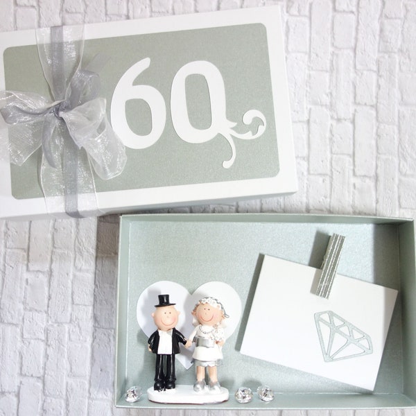 Geldgeschenk Geschenk Verpackung Diamanthochzeit 60. Hochzeitstag Geschenkschachtel Diamantene Hochzeit Gutscheinverpackung