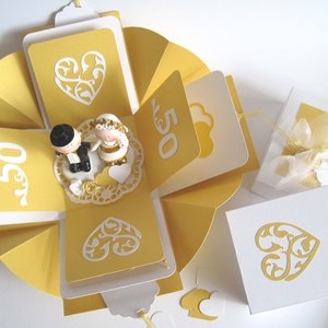Geschenkverpackung Geldgeschenk Goldene Hochzeit Explosionsbox Gutscheinverpackung