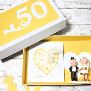 Geldgeschenk Gutscheinverpackung Geschenkschachtel zur Goldenen Hochzeit Hochzeitsgeschenk 50 Jahre