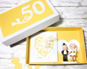 Geldgeschenk Gutscheinverpackung Geschenkschachtel zur Goldenen Hochzeit Hochzeitsgeschenk 50 Jahre