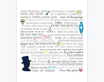 Stampa d'arte - Illinois Bucket List