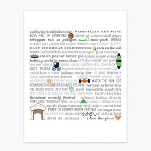 Reproduction d’art - Indiana Bucket List