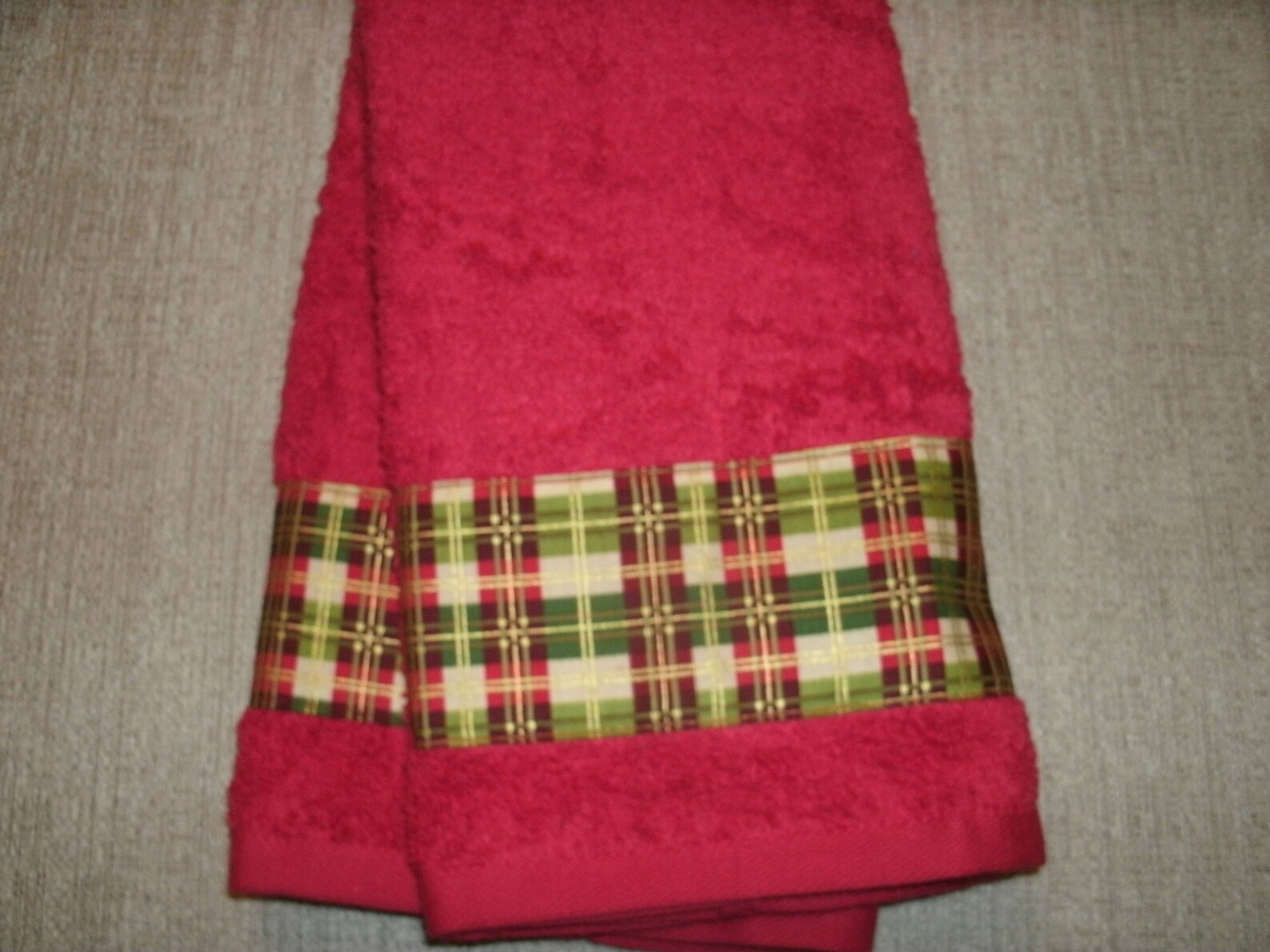 Holiday Hand Towels Christmas Hand Towels Holiday Plaid Etsy