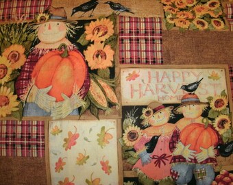 Free Shipping! Country Scarecrow Thanksgiving Pillow Cover- Sofa Pillow Covers- Fall Pillow Covers- Seasonal Pillow- Home Decor- Patchwork-