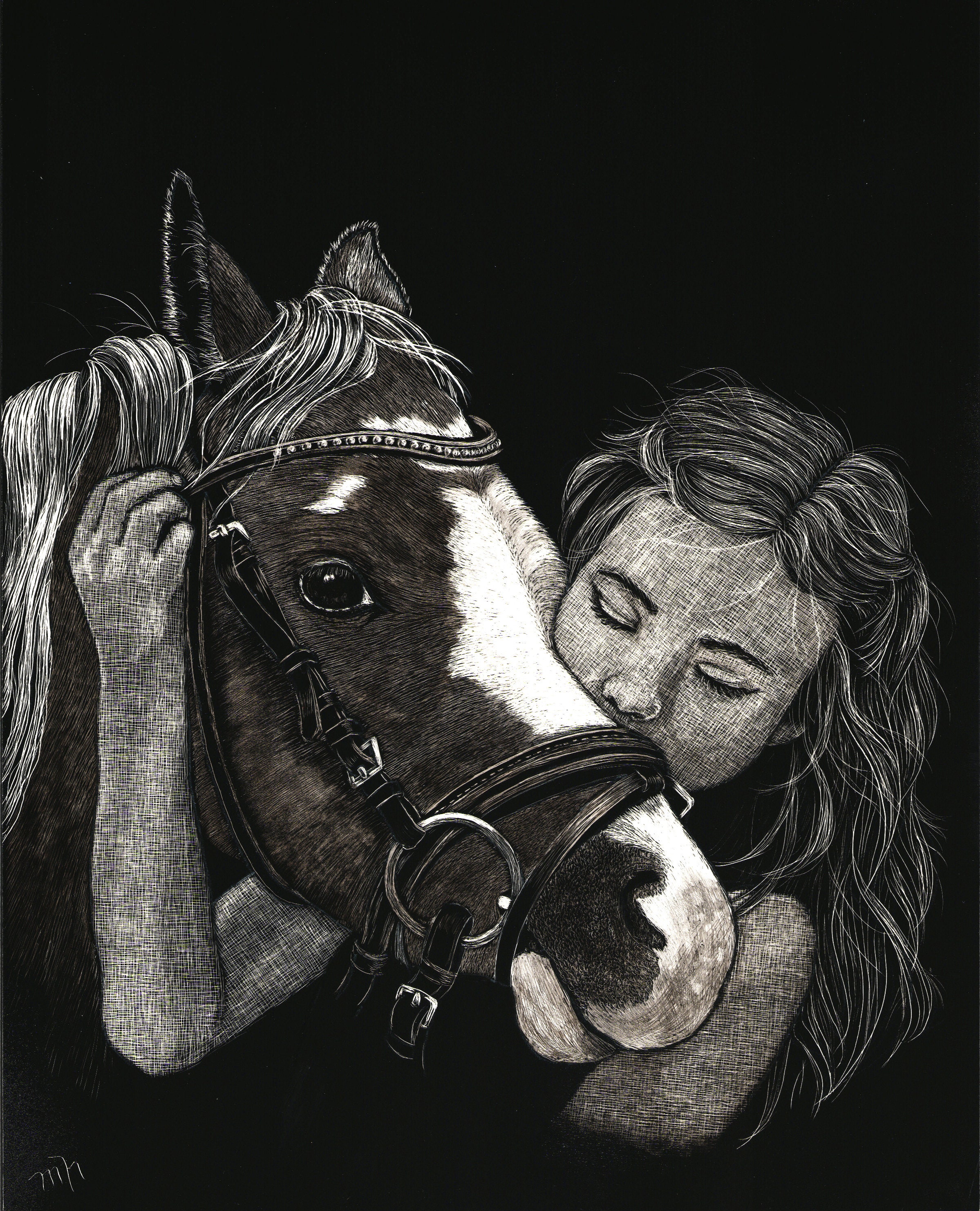 Scratchboard Illustration of a Horse, Tutorial 