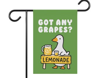 Bandera divertida de ganso para jardín, decoración con meme "¿Tienes uvas?", pancarta de puesto de limonada