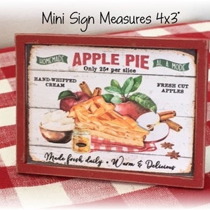 Apple Pie mini wood sign for tiered trays apple decor