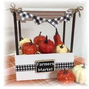 Farmers market pumpkin Stand mini crate for fall tiered trays