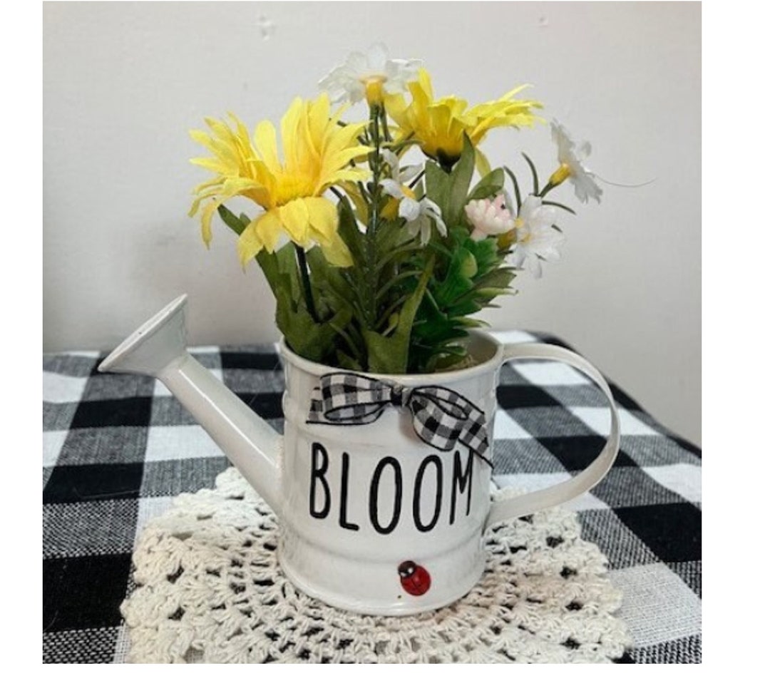 Bloom Mini Watering Can With Flowers for Spring Decor - Etsy