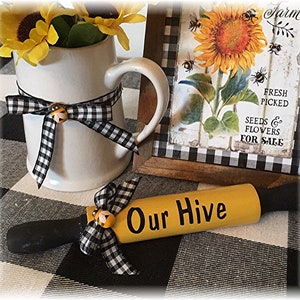 Our hive mini rolling pin for tiered trays honey decor bee decor