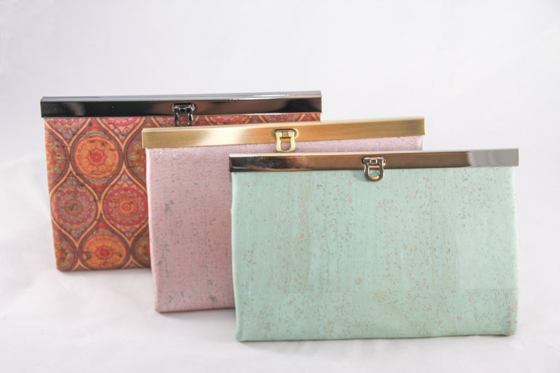 Mint Clutch Cork Wallet Women Cork Clutch Bag Clutch Wallet Etsy