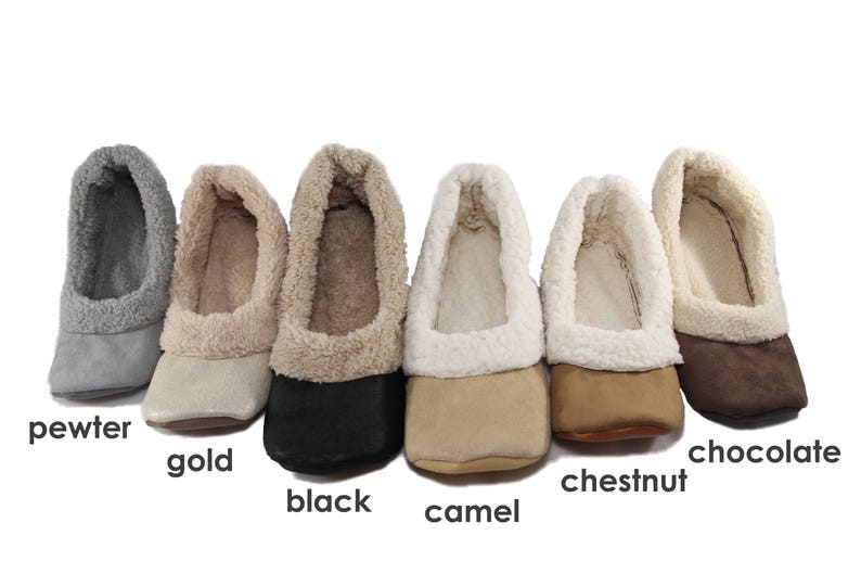 Women's Sherpa Slippers Women's Slippers with Soles Soft Sole Shoes Women Chestnut image 4